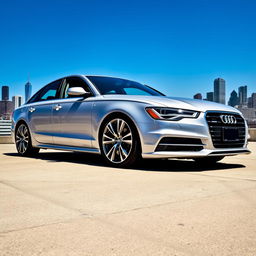 A stunning 2017 Audi A6 parked elegantly in an urban setting, showcasing its sleek and modern design