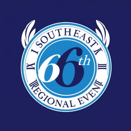 A logo design for the 6th Southeast Regional Event, utilizing shades of blue, with white and black accents