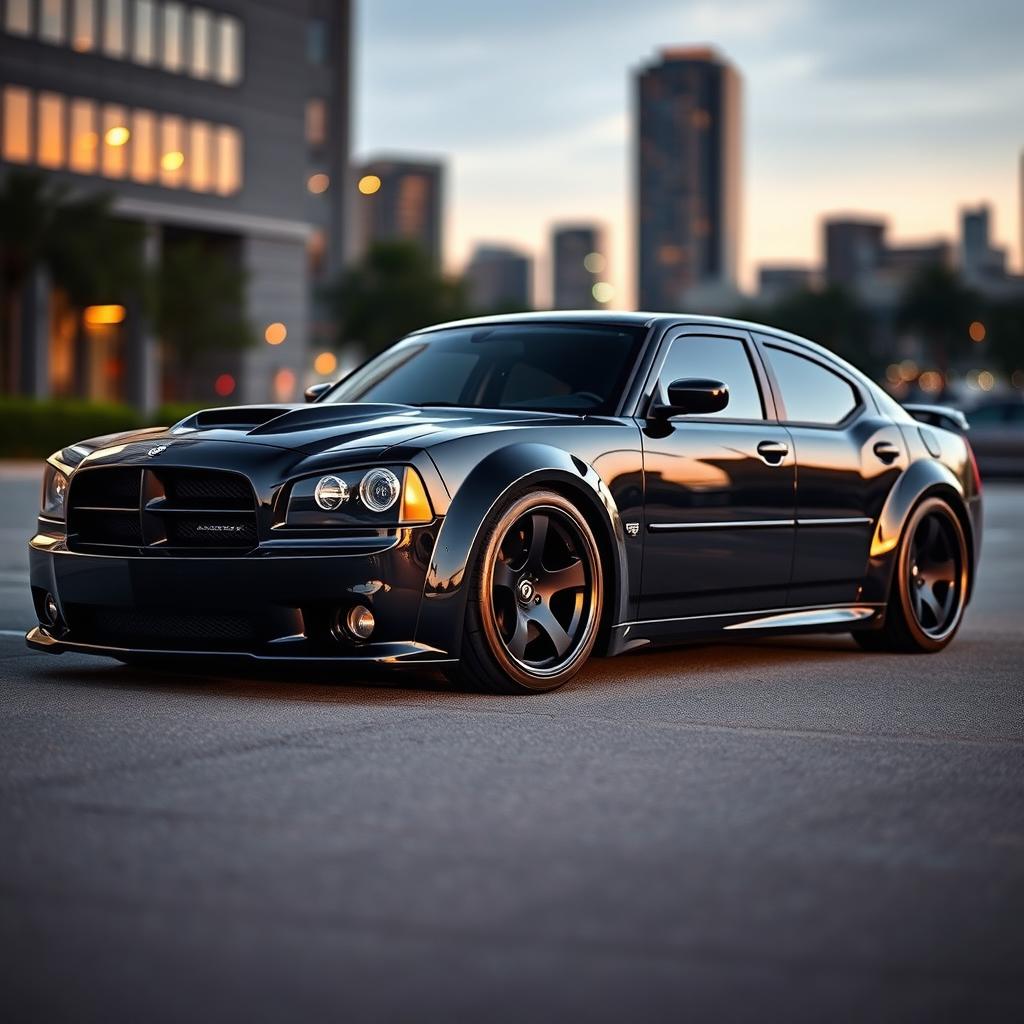 A stunning 2007 Dodge Charger with bubble fenders, featuring a wide body design for an aggressive stance