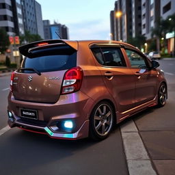 A sleek Suzuki Maruti Alto K10 from 2009 modified for a sportier appearance