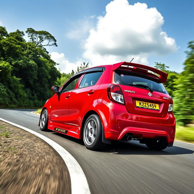 A modified 2011 Maruti K10 Alto, showcasing its sporty tuning features