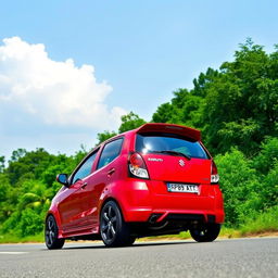 A modified 2011 Maruti K10 Alto, showcasing its sporty tuning features