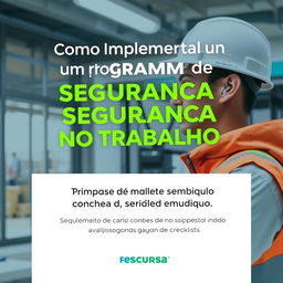 Capa do eBook intitulada "Como Implementar um Programa de Segurança no Trabalho: Passo a Passo para Pequenas e Médias Empresas"