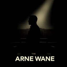 A dramatic movie poster featuring the silhouette of a man standing in a courtroom, exuding an air of tension and suspense