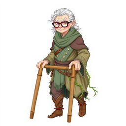 A hand-drawn illustration of an elderly female barbarian, representing the 'Path of the World Tree' class from Dungeons and Dragons