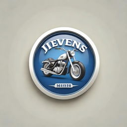 A hyper-realistic 3D logo for a moto shop. The name 'Jervens Moto Shop' is prominently featured