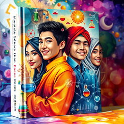 A visually stunning book cover featuring four diverse Indonesian main characters, symbolizing pride and achievement on the international stage