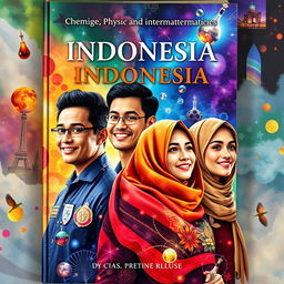 A visually stunning book cover featuring four diverse Indonesian main characters, symbolizing pride and achievement on the international stage