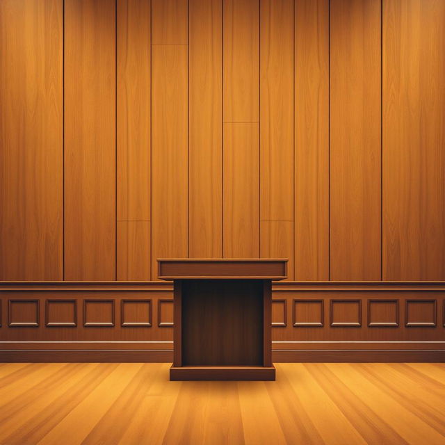 A minimalist movie poster depicting an empty witness stand in a courtroom