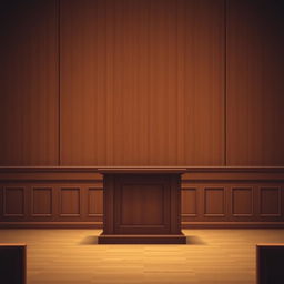 A minimalist movie poster depicting an empty witness stand in a courtroom