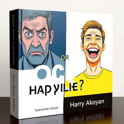 A striking book cover for a psychology book titled "OCD or Happy Life?" featuring two contrasting images to visually represent the themes