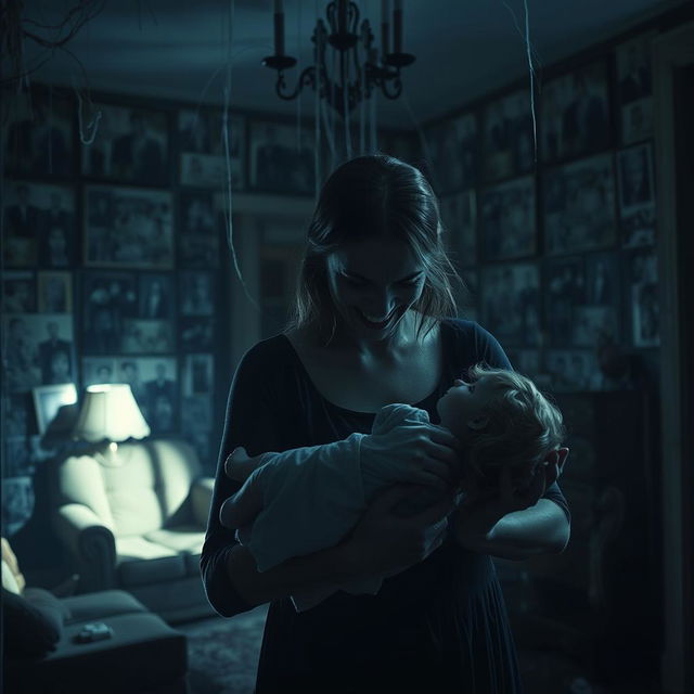 A chilling and atmospheric scene from a horror film titled 'The Good Mother'