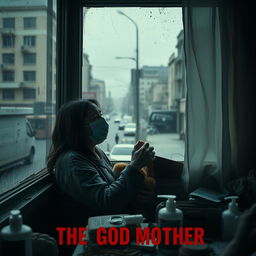 A haunting scene from a horror film titled 'The Good Mother', set during the COVID pandemic