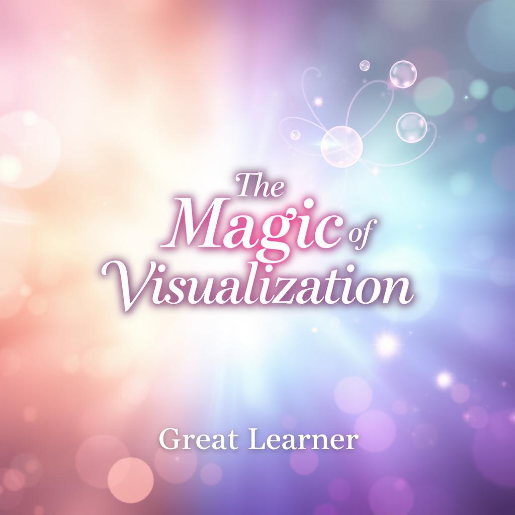 An eye-catching book cover for 'The Magic of Visualization' by 'Great Learner'