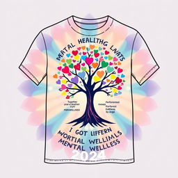 A creative and eye-catching T-shirt design for World Mental Health Day 2024