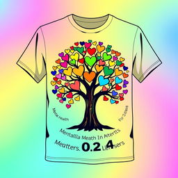 A creative and eye-catching T-shirt design for World Mental Health Day 2024