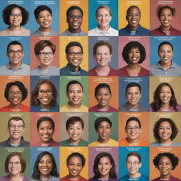 An inspirational poster displaying diverse individuals with disabilities achieving greatness, embodying strength, resilience, and determination. Use bold, empowering colors and include motivational words.