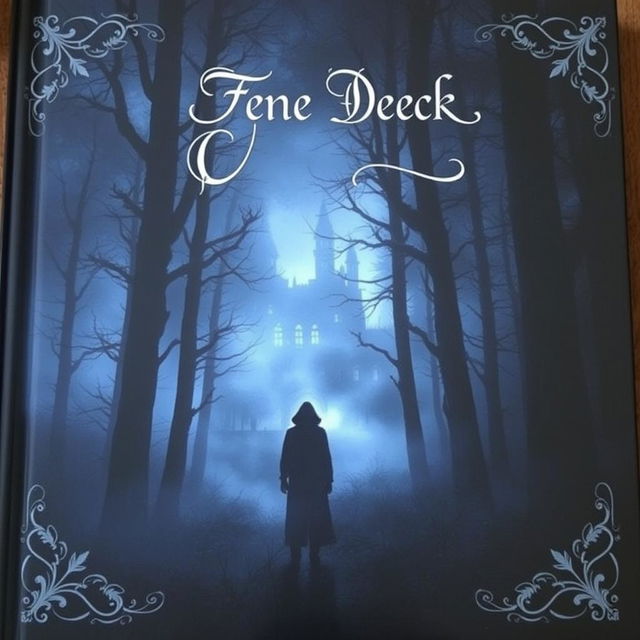 A dark and captivating book cover featuring a misty, eerie forest at night