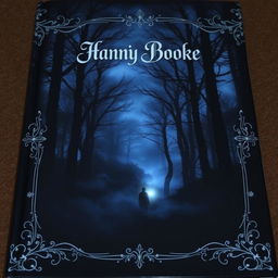 A dark and captivating book cover featuring a misty, eerie forest at night