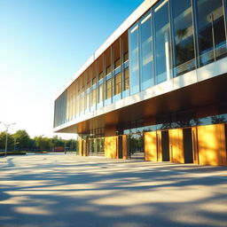 A stunning architectural scene featuring elegant shadows cast by a modern building