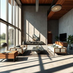 An interior architectural scene highlighting modern design with intricate textures and elegant shadows