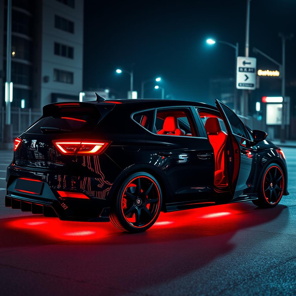 A stunning 2017 Seat Leon Cupra in a deep black color with striking red details