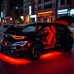 A stunning 2017 Seat Leon Cupra in a deep black color with striking red details