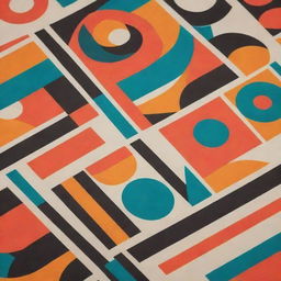 Create a series of retro graphic prints with vibrant and dynamic colors, inspired by the 70s and 80s design aesthetics.