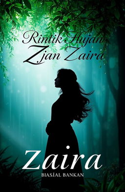 A captivating book cover design for the novel "Rintik Hujan Zaira"