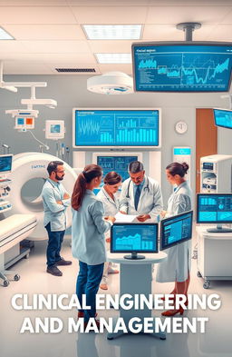 A visually engaging and informative scene depicting the concept of Clinical Engineering and Management