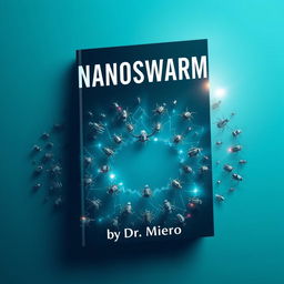 A striking book cover design for 'Nanoswarm' by Dr