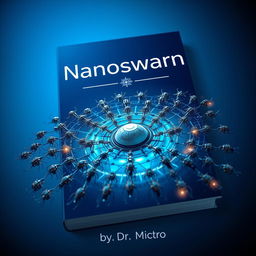 A striking book cover design for 'Nanoswarm' by Dr