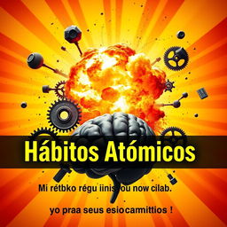 A realistic and high-impact YouTube thumbnail for a video titled 'Hábitos Atómicos de James Clear: ¡Transforma tu vida con pequeños cambios!'