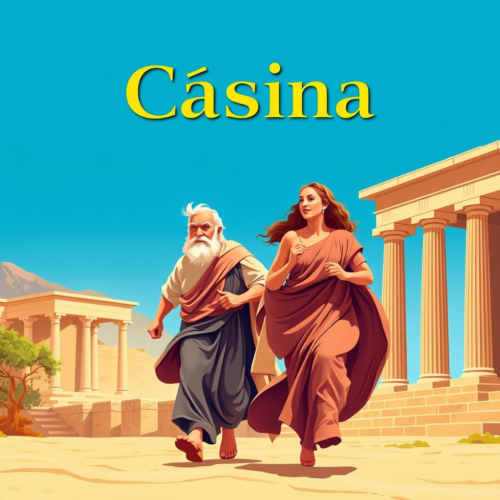 A classic theater poster design for the play titled 'Cásina'