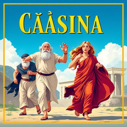 A classic theater poster design for the play titled 'Cásina'