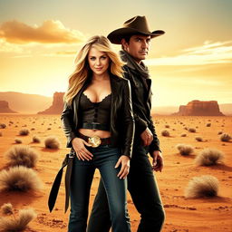 A movie poster for a film western starring Britney Spears and actor Tom Cruise