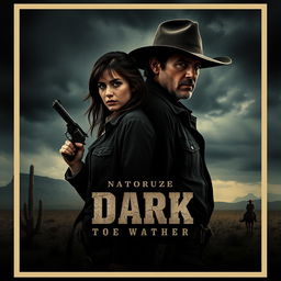 A dark style movie poster for a film western starring Ana de Armas and actor Tom Cruise