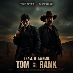 A dark style movie poster for a film western starring Hunter Schafer and actor Tom Cruise