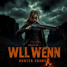 A dark style movie poster for a film western starring Hunter Schafer