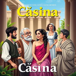 A theatrical poster for the play titled 'Cásina'