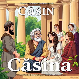 A theatrical poster for the play titled 'Cásina'