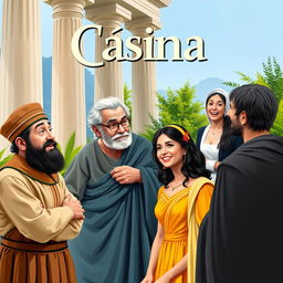 A theatrical poster for the play titled 'Cásina'