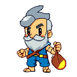 A pixel art character designed for a Pokémon game, created on a canvas of 128x128 pixels at 72dpi