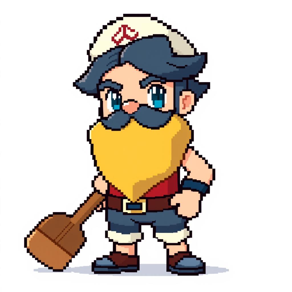 A pixel art character designed for a Pokémon game, created on a canvas of 128x128 pixels at 72dpi