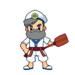 A pixel art character designed for a Pokémon game, created on a canvas of 128x128 pixels at 72dpi