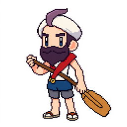 A pixel art character designed for a Pokémon game, created on a canvas of 128x128 pixels at 72dpi