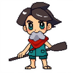 A pixel art character designed for a Pokémon game, created on a canvas of 128x128 pixels at 72dpi