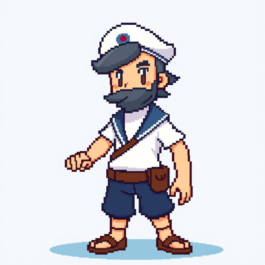 A pixel art character designed for a Pokémon game, created on a canvas of 128x128 pixels at 72dpi