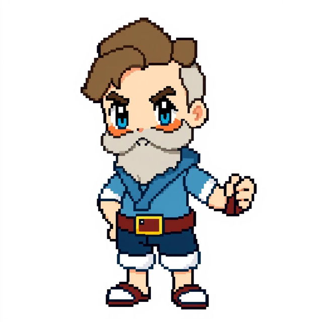 A pixel art character designed for a Pokémon game, created on a canvas of 128x128 pixels at 72dpi