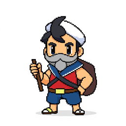 A pixel art character designed for a Pokémon game, created on a canvas of 128x128 pixels at 72dpi